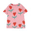 The Campamento Pink Tulips Allover Rib 3/4 Sleeve T-Shirt
